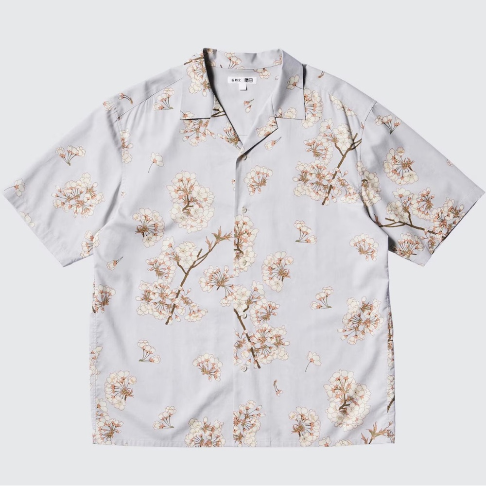 UNIQLO Unsodo Open Collar Floral Shirt Short Sleeve, unisex size S